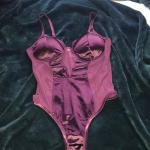 burgundy body suit from bozzolo size medium